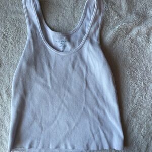 Brandy Melville White Ribbed Tank Top